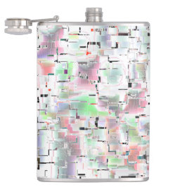 Mozaïek van papier in ondoorzichtige kleuren en kl heupfles