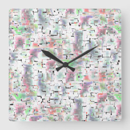 Mozaïek van papier in ondoorzichtige kleuren en kl vierkante klok