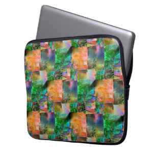 Mozaïek van romige texturen met losse illusie laptop sleeve