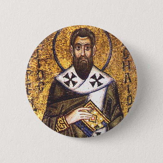 Mozaïek van Sint-Basilius de Grote Ronde Button 5,7 Cm (Voorkant)