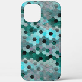 Mozaïek van zeshoeken of blokjes in tinten van cya Case-Mate iPhone case