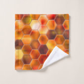 Mozaïek van zeshoeken op roodbaars bad handdoek (Wasdoekje)