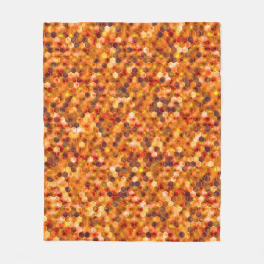 Mozaïek van zeshoeken op roodbaars fleece deken (Voorkant)