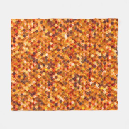 Mozaïek van zeshoeken op roodbaars fleece deken (Voorkant (Horizontaal))