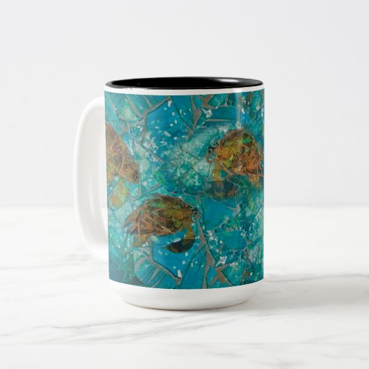 Mozaïek-verbeterde Mok van de Turtles Indigenosity (Voorkant links)