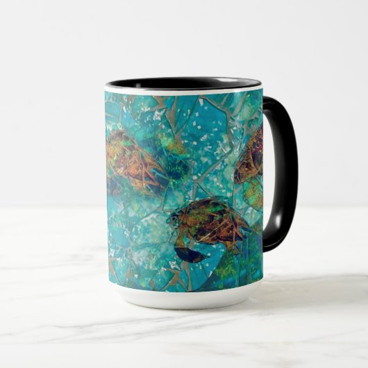 Mozaïek-verbeterde Mok van de Turtles Indigenosity (Voorkant rechts)