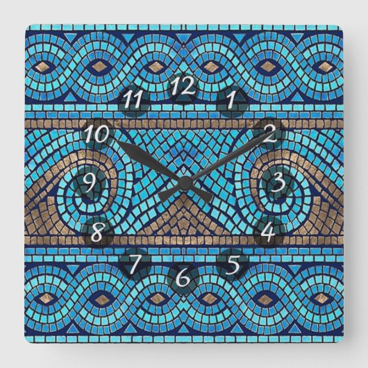 mozaïek vierkante klok (Voorkant)