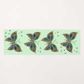 Mozaïek Vlinder Groen Yogamat (Voorkant (horizontaal))