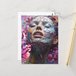 Mozaïek Vlinder Vrouw Briefkaart