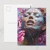 Mozaïek Vlinder Vrouw Briefkaart (Voorkant / Achterkant)