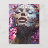 Mozaïek Vlinder Vrouw Briefkaart (Voorkant)