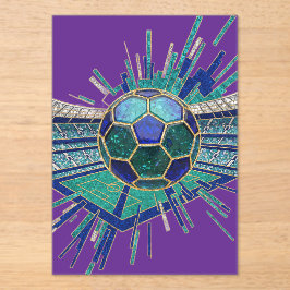 Mozaiëk Voetbalstadion Burst Abstract Wereldkampio Acryl Uitnodigingen