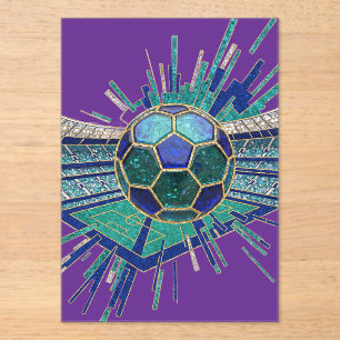 Mozaiëk Voetbalstadion Burst Abstract Wereldkampio Acryl Uitnodigingen
