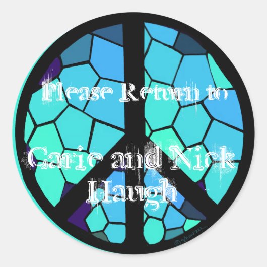 Mozaïek Vredessymbool Bookplate Ronde Sticker (Voorkant)