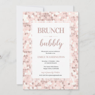 Mozaïek Vrijgezellenfeest Brunch & Bubble Invitati Kaart