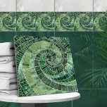 Mozaïek Wave Spiraal - Gedempt Groen Tegeltje<br><div class="desc">Mozaïek Wave Spiraal - Gedempt Groen</div>