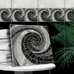 Mozaïek Wave Spiral - Marmer en Parel Tegeltje<br><div class="desc">Mozaïek Wave Spiral - Marmer en Parel</div>
