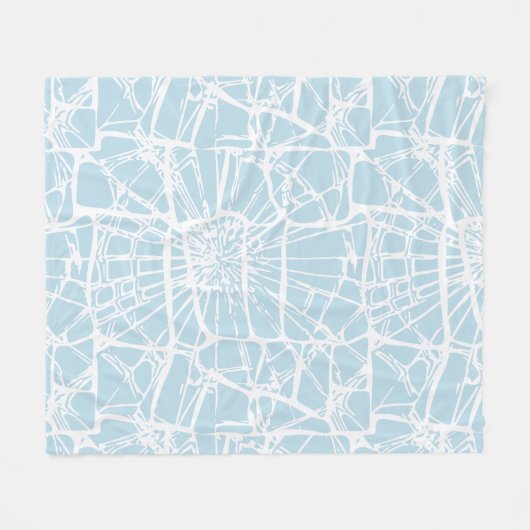 Mozaïek Whimsy Blue Fleece Deken (Voorkant (Horizontaal))