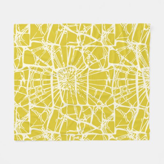 Mozaïek Whimsy Yellow Mustard Fleece Deken (Voorkant (Horizontaal))