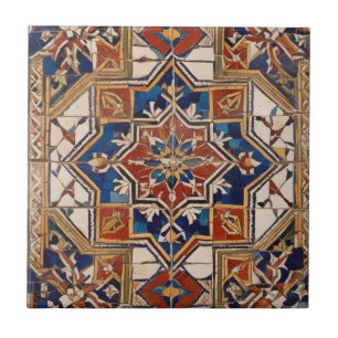 Mozaïek  wit rood decoratief tegeltje