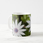 Mozaïek Witte Daisy Struik Bloemen Koffiemok (Voorkant links)