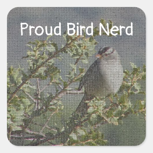 Mozaïek Woodland Animal Birder Trotse Vogel Nerd Vierkante Sticker (Voorkant)