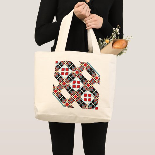 Mozaïek yogamat grote tote bag (Voorkant (product))