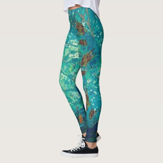Mozaïek Zee Leggings zwemmen met schildpadden (Links)