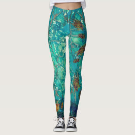 Mozaïek Zee Leggings zwemmen met schildpadden