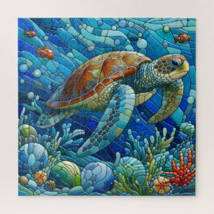 Mozaïek Zee Schildpad Onderwereld Vibrant Unique A Legpuzzel