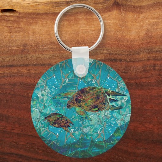 Mozaïek Zee Schildpadden sleutelhanger (Voorkant)
