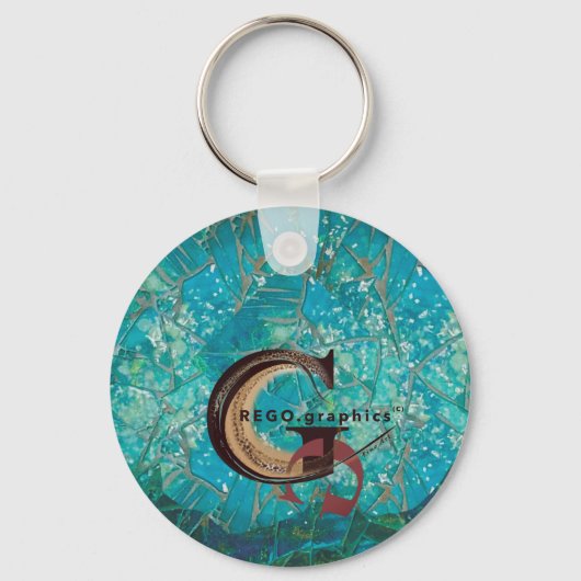 Mozaïek Zee Schildpadden sleutelhanger (Achterkant)