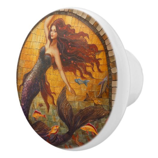 Mozaïek Zeemeermin Keramische Knop (Rechts)