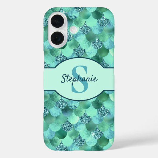 Mozaïek Zeemeermin Schubben Zee Groen Aqua Blauw Case-Mate iPhone Case (Achterkant)