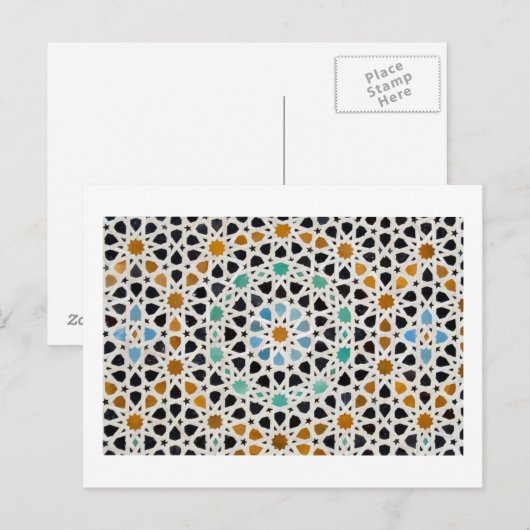 Mozaïek (Zellij) Detail, Fes, Marokko Briefkaart (Voorkant / Achterkant)