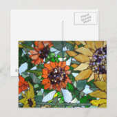 Mozaïek Zonnebloem briefkaart door Willowcatdesign (Voorkant / Achterkant)