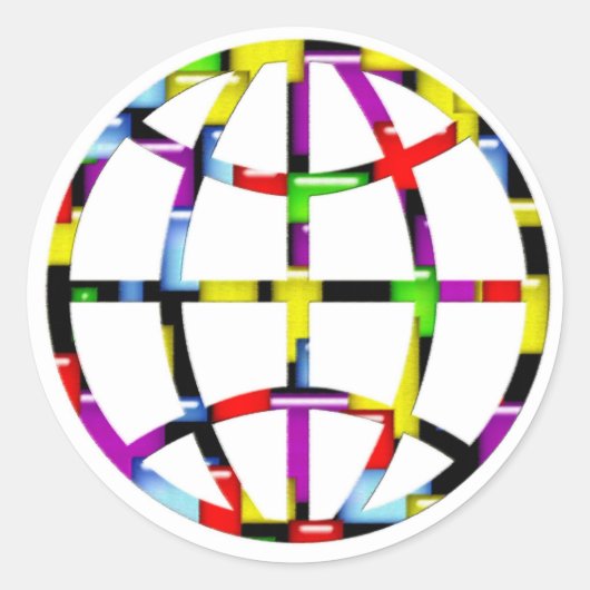 mozaïekaarde ronde sticker (Voorkant)