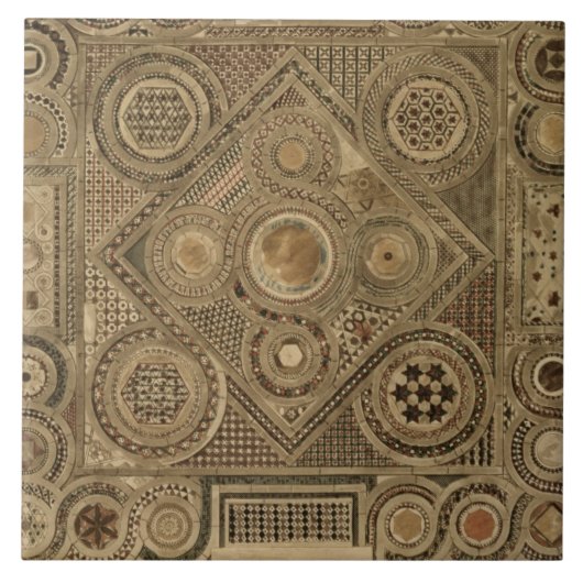 Mozaïekavement voor het Altaar, bord A van 'We' Tegeltje (Voorkant)