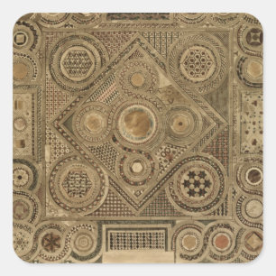 Mozaïekavement voor het Altaar, bord A van 'We' Vierkante Sticker