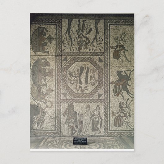 Mozaïekbedekking uit de Romeinse villa bij Laag Briefkaart (Voorkant)