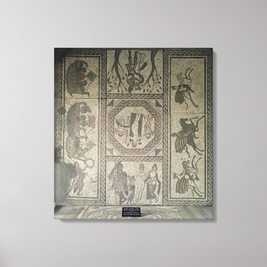 Mozaïekbedekking uit de Romeinse villa bij Laag Canvas Afdruk (Voorkant)