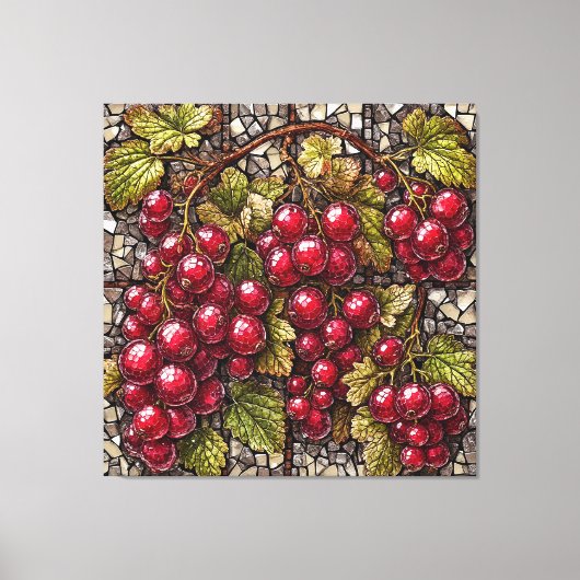 mozaïekbessenplant met natuurlijke artistieke elem canvas afdruk (Voorkant)