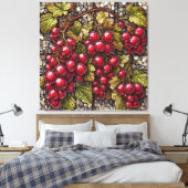 mozaïekbessenplant met natuurlijke artistieke elem canvas afdruk (Insitu (Slaapkamer))