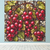 mozaïekbessenplant met natuurlijke artistieke elem canvas afdruk (Insitu (Houten vloer))