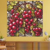 mozaïekbessenplant met natuurlijke artistieke elem canvas afdruk (Insitu (Woonkamer))