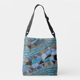 Mozaïekblauw ontwerp crossbody tas