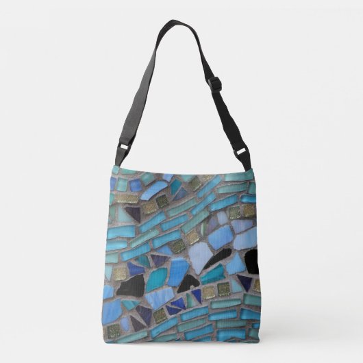 Mozaïekblauw ontwerp crossbody tas (Achterkant)