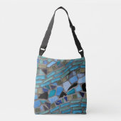 Mozaïekblauw ontwerp crossbody tas (Voorkant)