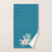 Mozaïekblauwe kleuren- en Waterverf-cactus Bad Handdoek (Handdoek)
