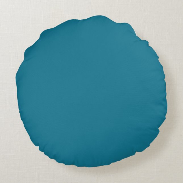 Mozaïekblauwe, vaste kleur rond kussen (Achterkant)